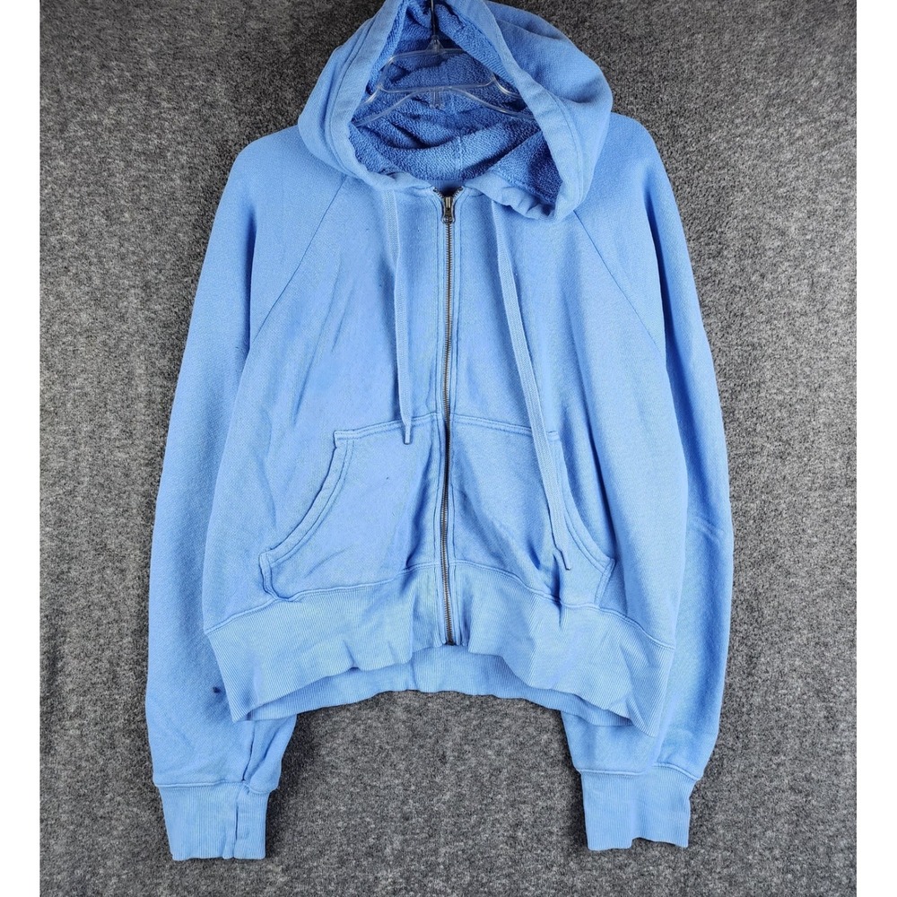 Offline by Aerie Hoodie Womens 2XL Full Zip Blue Raglan French Terry EUC